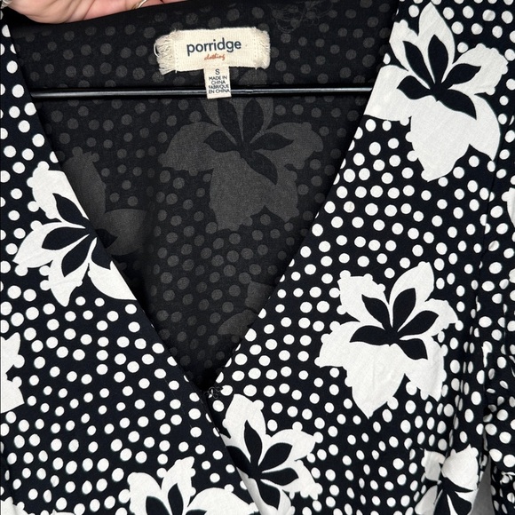 NEW Anthropologie Porridge Amity Wrap Dress Black and White - Picture 4 of 10